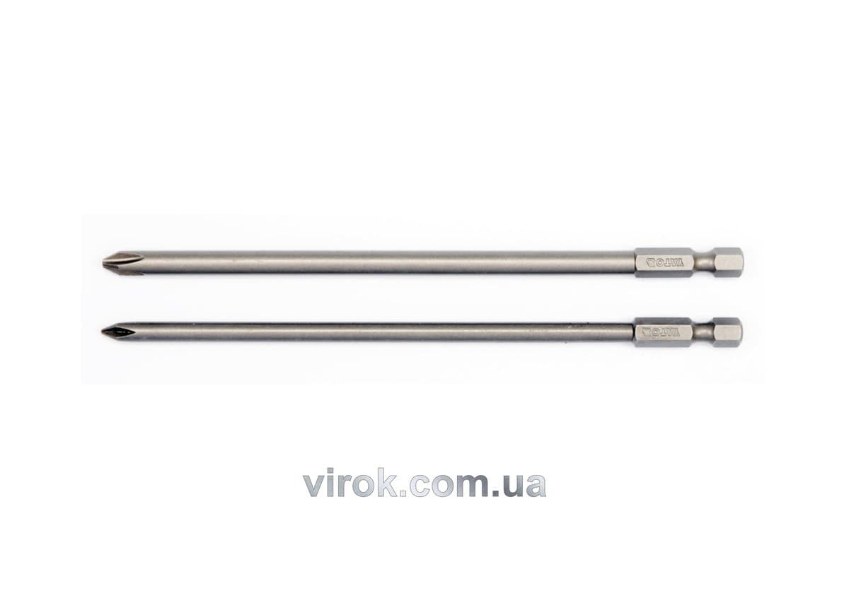 Насадка викруткова YATO : "Philips" PH1,PH2 x 150 мм, HEX 1/4". Набір 2 шт. [25/100]