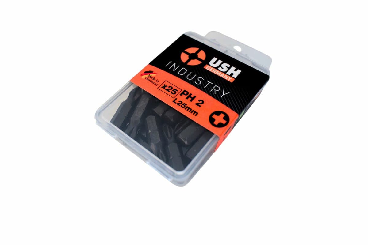 Насадка викруткова USH Industry : Phillips PH2 x 25 мм. Torsion Уп. 25 шт.