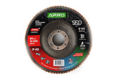Коло пелюстково-торцеве керамічний Р40 конус 125х22.2мм (Т29) (КПТ) APRO PRO