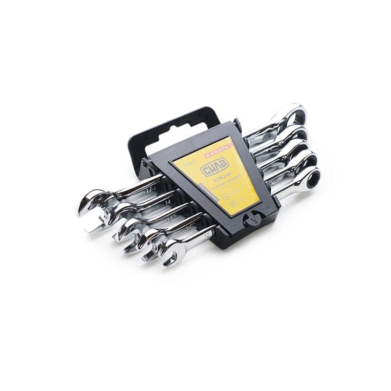 СИЛА Набір ключів комбінованих з тріскавкою CrV 5 шт. (10,12,13,14,17 мм)