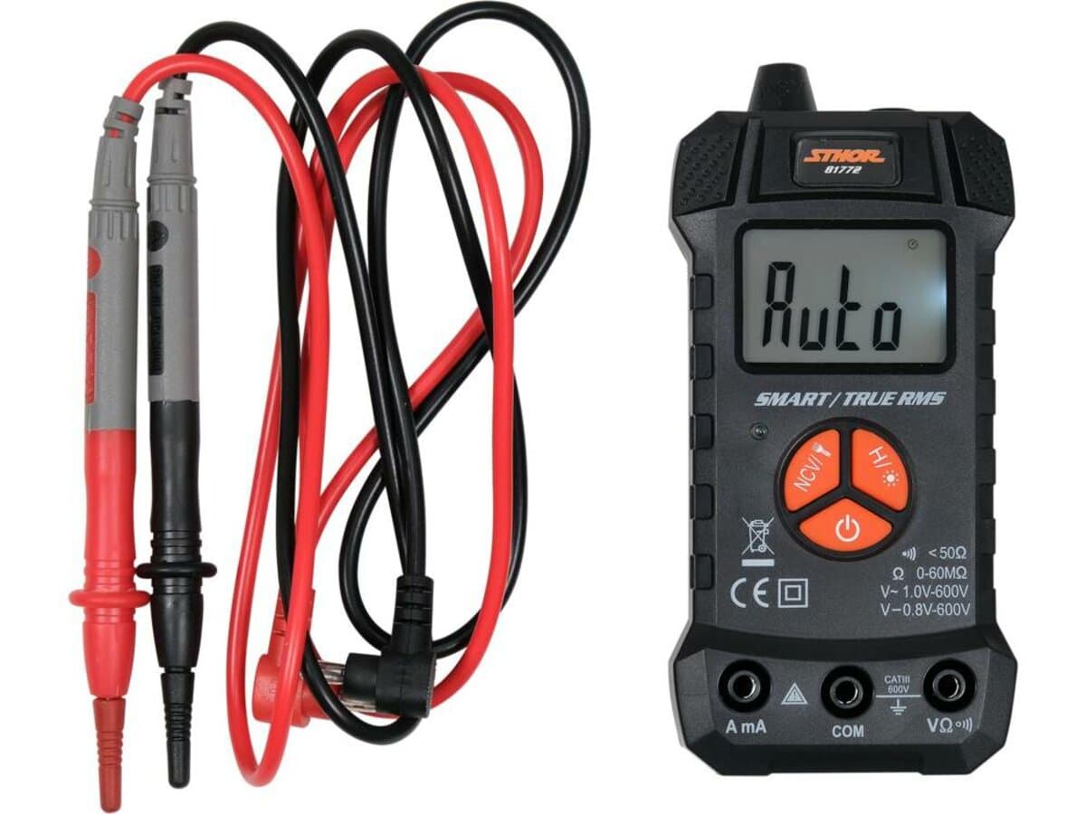 Мультиметр ел.парам.STHOR:0-10 А,0-600 В AC/D з LCD-дисп,жив- 2x1.5V; AAA ,SMART з фуннцією TRUE RMS