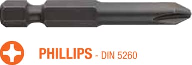 Насадка викруткова USH Industry "тонке жало" Phillips PH0 x 50 мм подовжена, Уп. 10 шт.