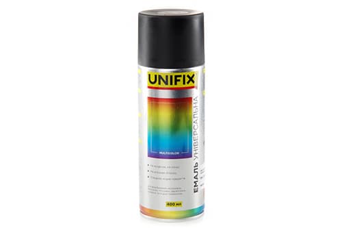 Емаль акрилова універсальна RAL 9005 Чорний мат. 400мл UNIFIX