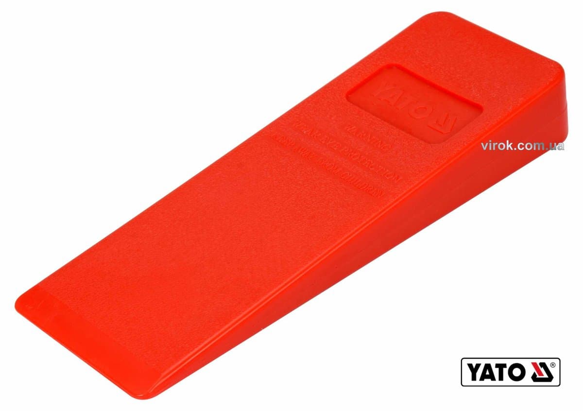 Клин для розколювання дерев пластиковий YATO : 205 x 72 x 30 мм, 220 г [20/40]