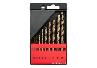 Свердла по металу кобальтові YATO : Co-HSS, Ø= 1-10 мм (Набір/ 10 Шт.) [20/40]