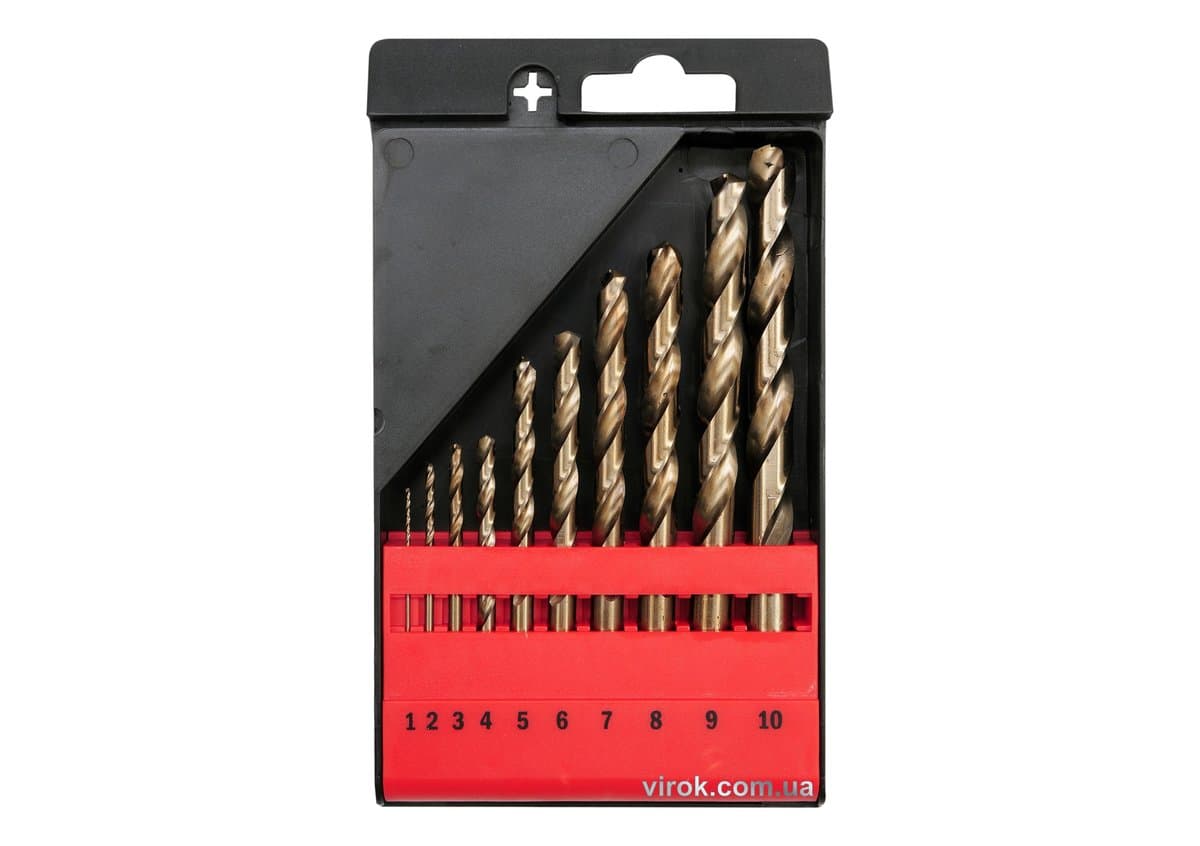 Свердла по металу кобальтові YATO : Co-HSS, Ø= 1-10 мм (Набір/ 10 Шт.) [20/40]