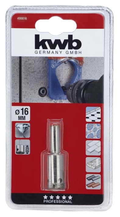 Коронка пільная алмазна 16/25 мм, KWB (499816)