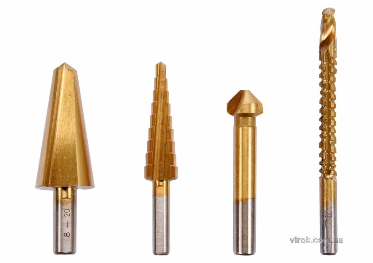 Свердла універсальні різновидні по металу STHOR: HSS 4241, 8-20мм, 4-12мм, 12.4мм, 6х90мм, 4 шт.[25]