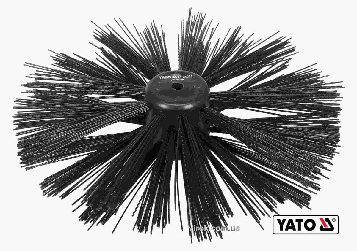Щітка для очищення каналізації YATO: Ø= 25 см, з нейлона і поліпропіленового ворса, до YT-24980 [20]