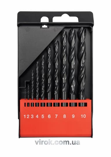 Свердла по металу YATO : HSS, Ø=1-10 мм. (Набір/10 шт.) [20/40]