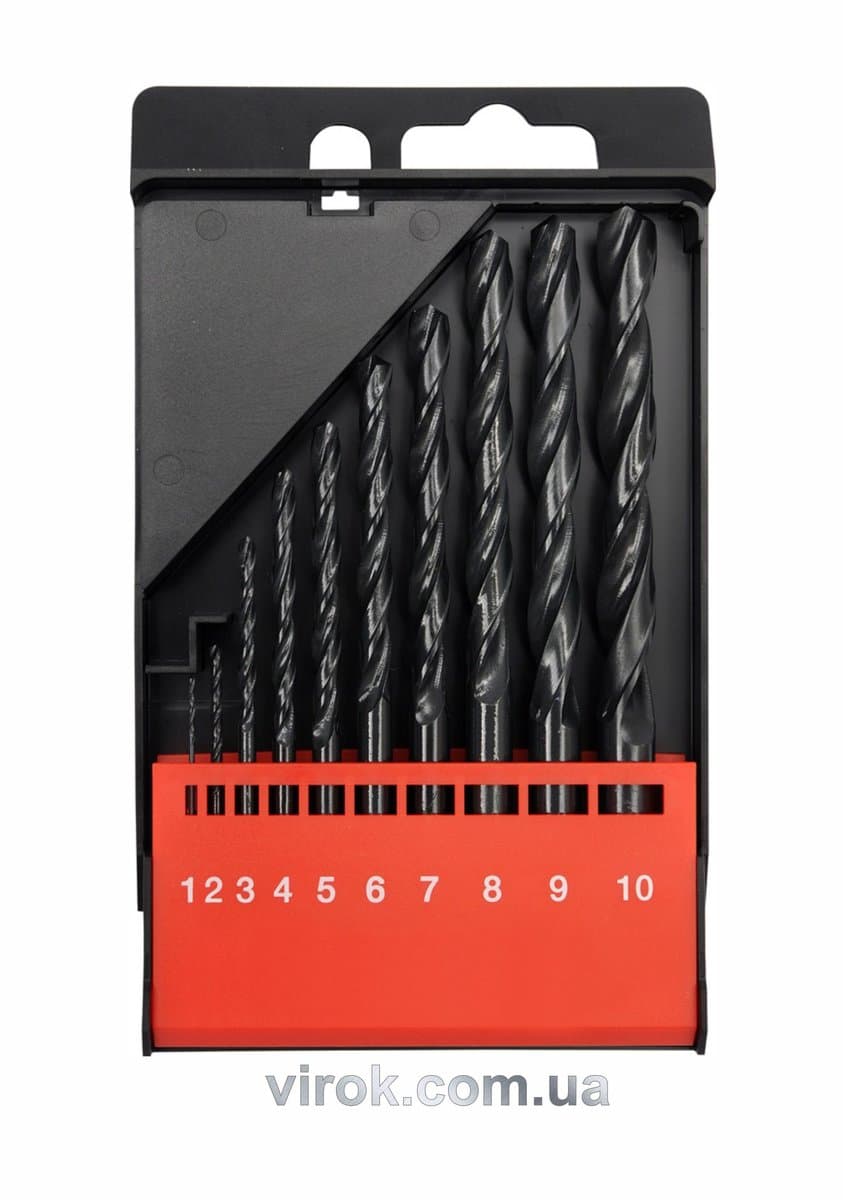 Свердла по металу YATO : HSS, Ø=1-10 мм. (Набір/10 шт.) [20/40]
