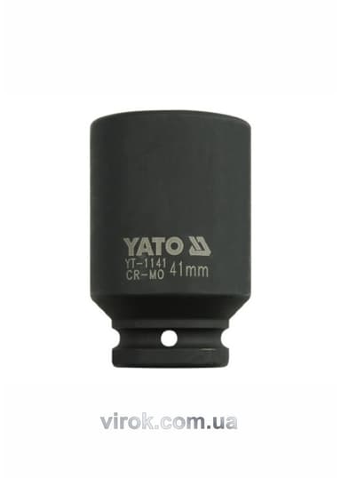Головка торцева ударна 6-гранна YATO : подовжена, квадрат 3/4", М= 41 мм, L= 90 мм [5/20]