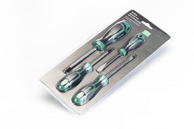 СИЛА Набір викруток обгумованих Стандарт 4 шт (PH1х75 PH2х100 SL3х75 SL5х100)