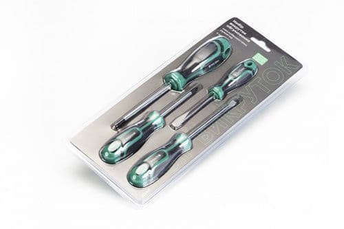 СИЛА Набір викруток обгумованих Стандарт 4 шт (PH1х75 PH2х100 SL3х75 SL5х100)