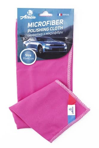 Серветка з мікрофібри для полірування 30х40см (рожева) 12 Atelie