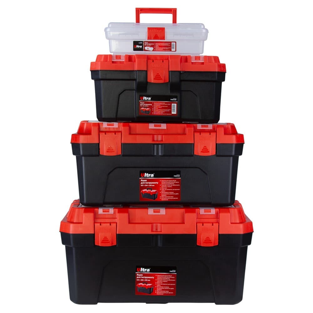 SIGMA Набір ящиків для інструменту 4в1 305×150×100 мм, 410×230×205 мм, 507×254×259мм, 572×300×295 мм