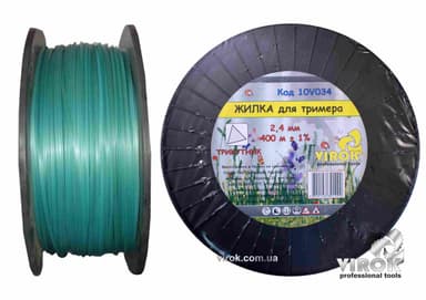 Жилка для тримера ТРИКУТНИК TM VIROK : Ø= 2.4 мм, l= 400 м (бобіна)