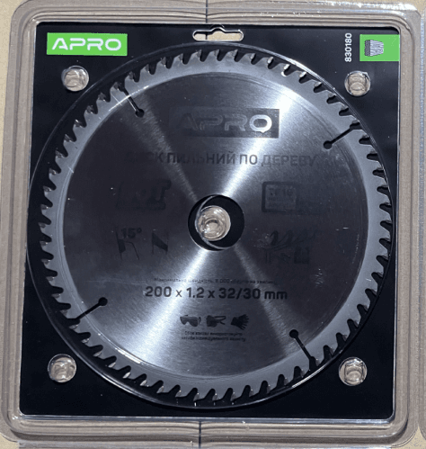 Диск пильний по дереву 200х32(30)х60Т APRO