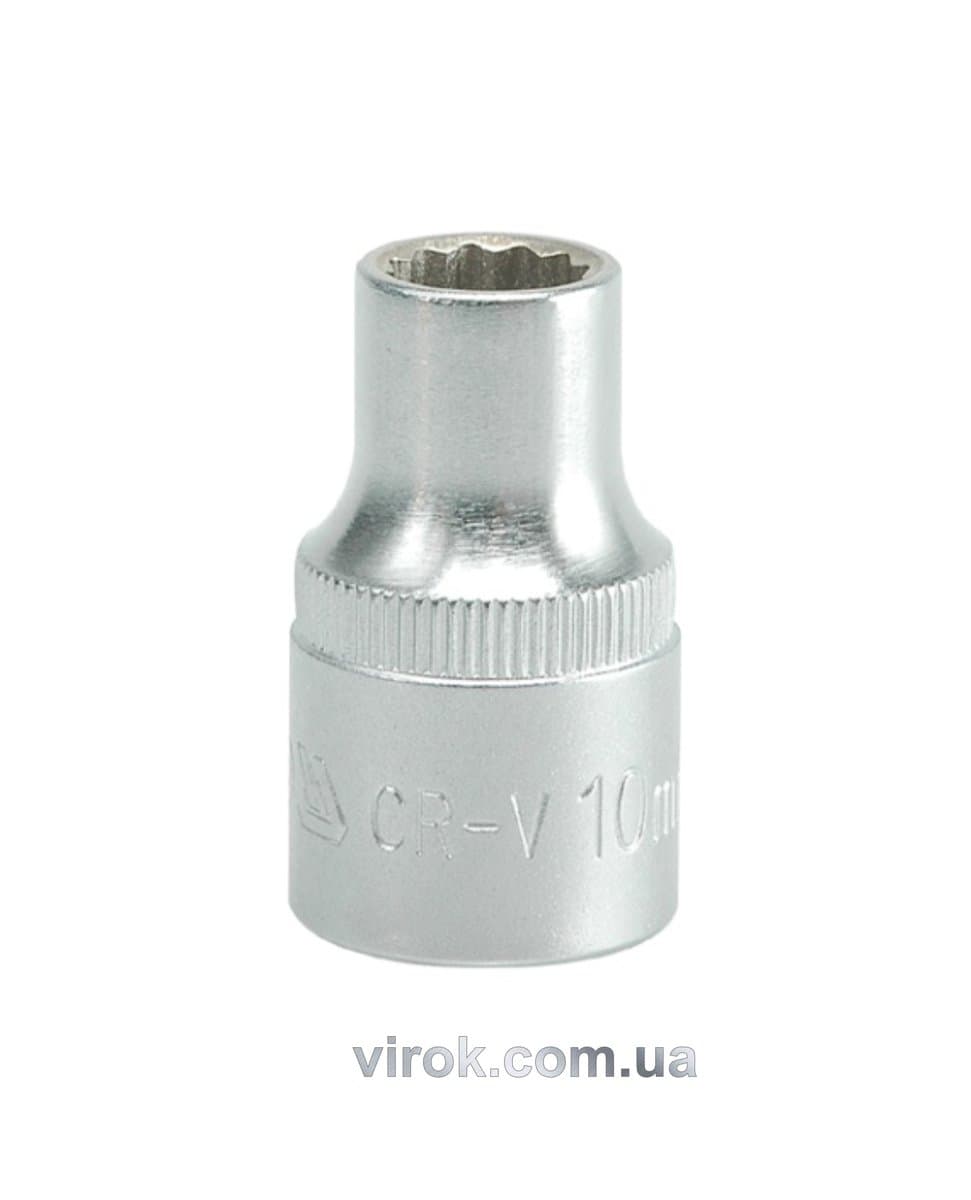 Головка торцева 12-гранна YATO : квадрат 1/2", М= 10 мм, L= 38 мм [12/120/240]