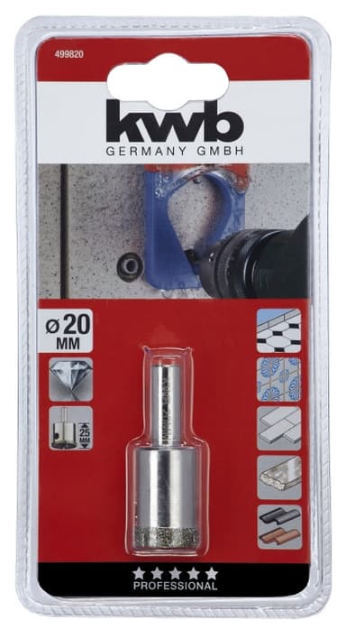 Коронка пільная алмазна 20/25 мм, KWB (499820)