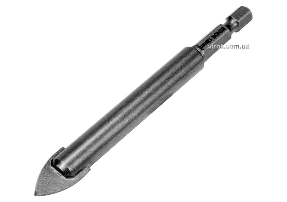 Свердло по склу і кераміці STHOR : YG6X, HEX-1/4", Ø= 12 x 100 мм [100]