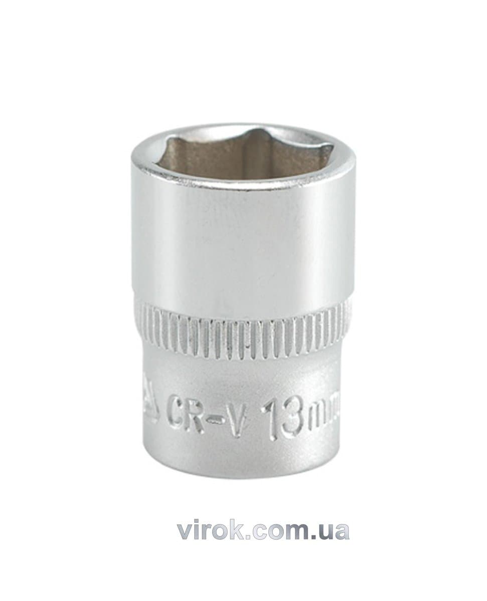 Головка торцева 6-гранна YATO : квадрат 1/4", М= 13 мм, L= 25 мм [24/240/400]