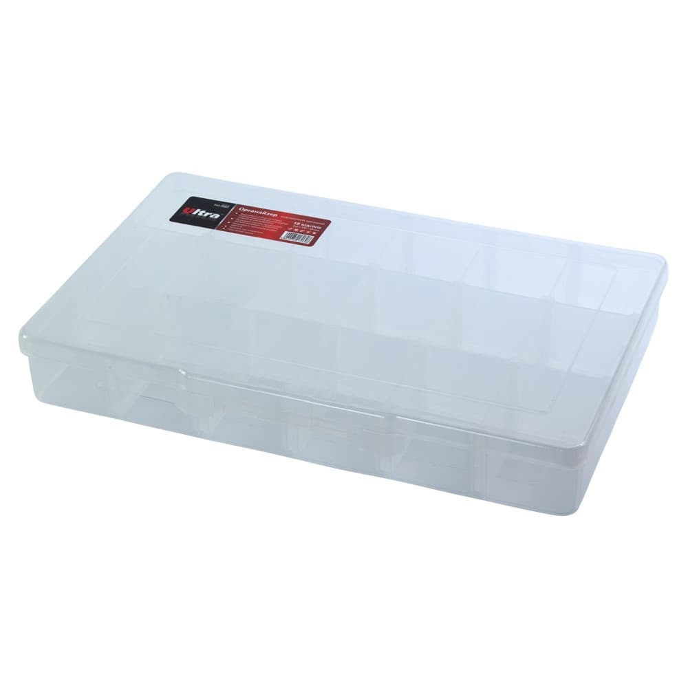 SIGMA Органайзер пластиковий прозорий 18 відсіків 310×200×50 мм ULTRA