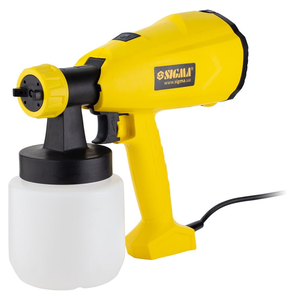 SIGMA Фарборозпилювач HVLP електричний 350 Вт (Ø1,8/2,6 мм, 800 мл/хв, ниж/бачок 800 мл)