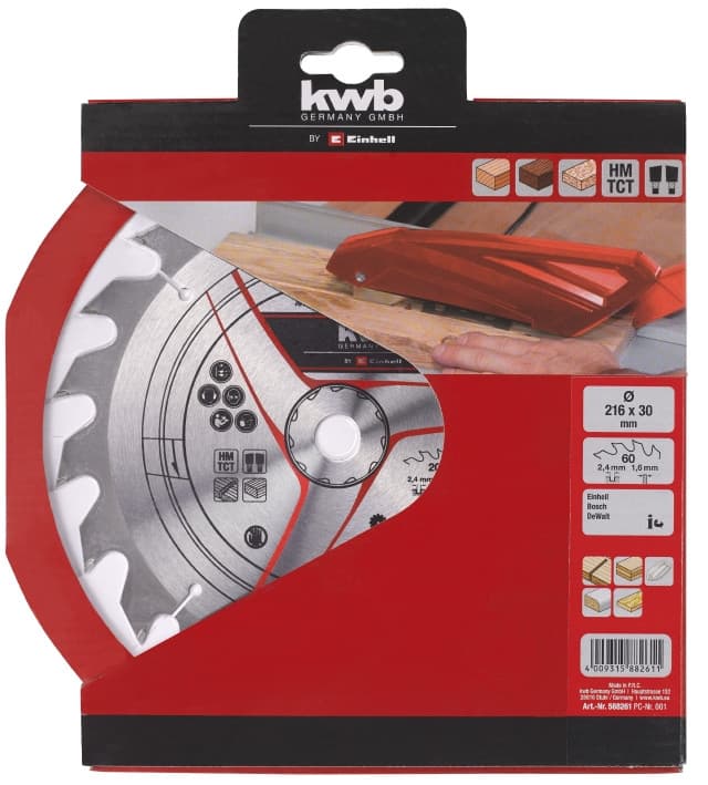 Диск пильний для торцювальної пили, 216х30 мм, T48, KWB (588251)