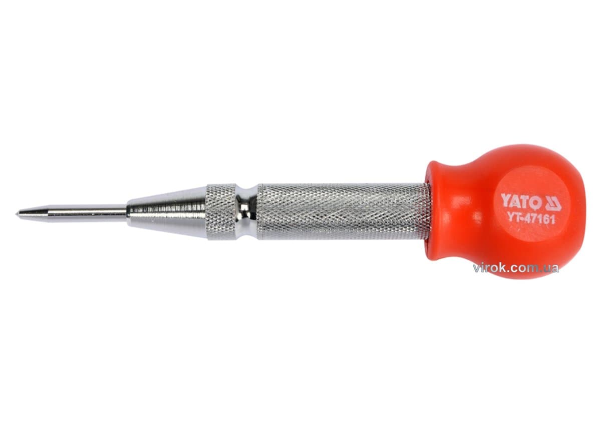 Кернер пружинний автоматичний по металу YATO l=125 мм з регульованим вістрям [12/72]