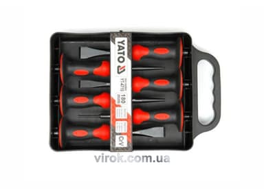 Зубило та пробійник з протектором YATO, Набір 6пр. l=180мм [4/16]