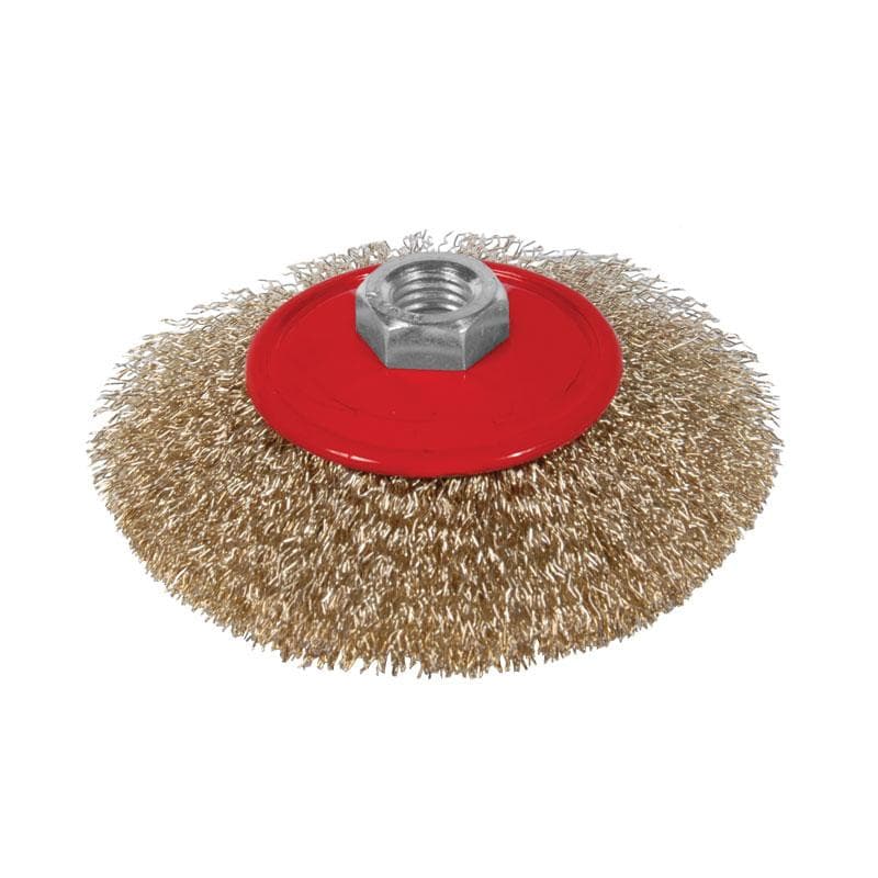 SIGMA Щітка для металу дротяна конусна Ø 75 мм М14 × 2 мм (латунь)