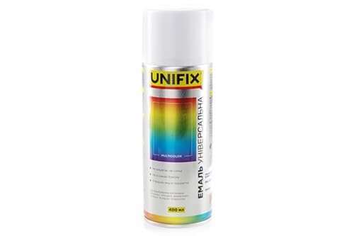 Емаль акрилова універсальна RAL 9010 Білий гл. 400мл UNIFIX
