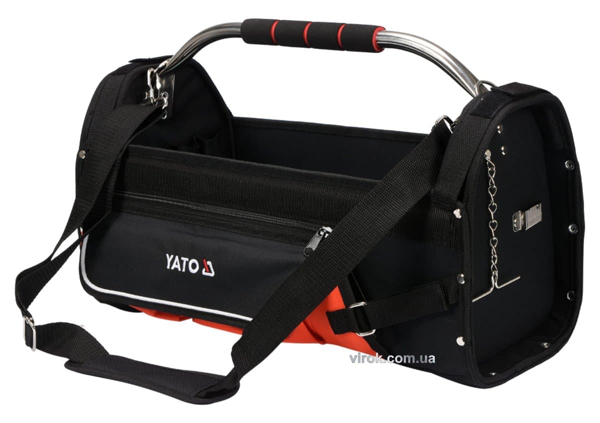 Сумка відкрита для інструменту 22" YATO; 11 кишень, з трубним захоплювачем, з поліестеру [6]