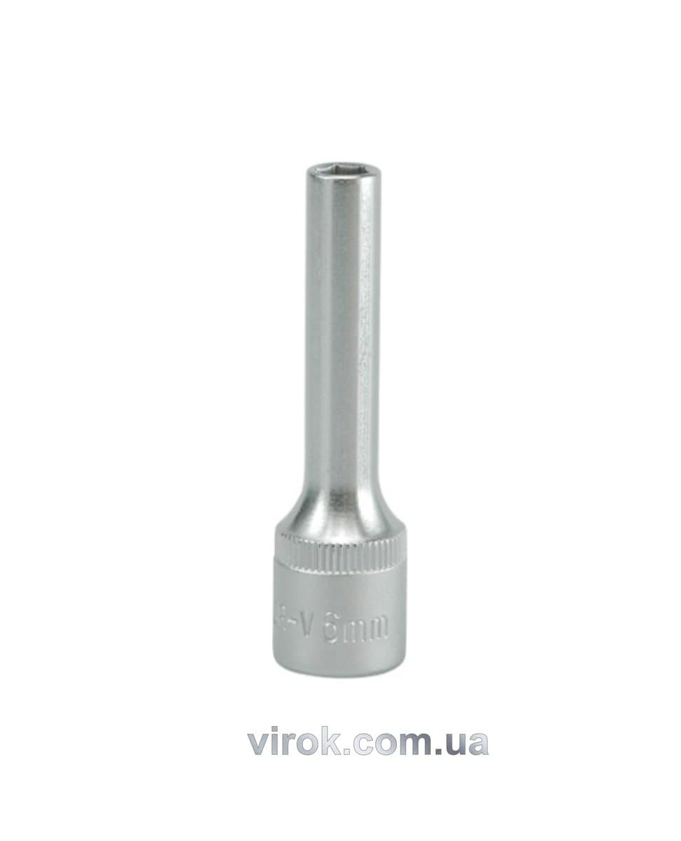 Головка торцева 6-гранна YATO : подовжена, квадрат 3/8", М= 6 мм, L= 63 мм [24/48/96]