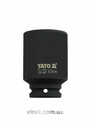 Головка торцева ударна 6-гранна YATO : подовжена, квадрат 3/4", М= 42 мм, L= 90 мм [4/16]