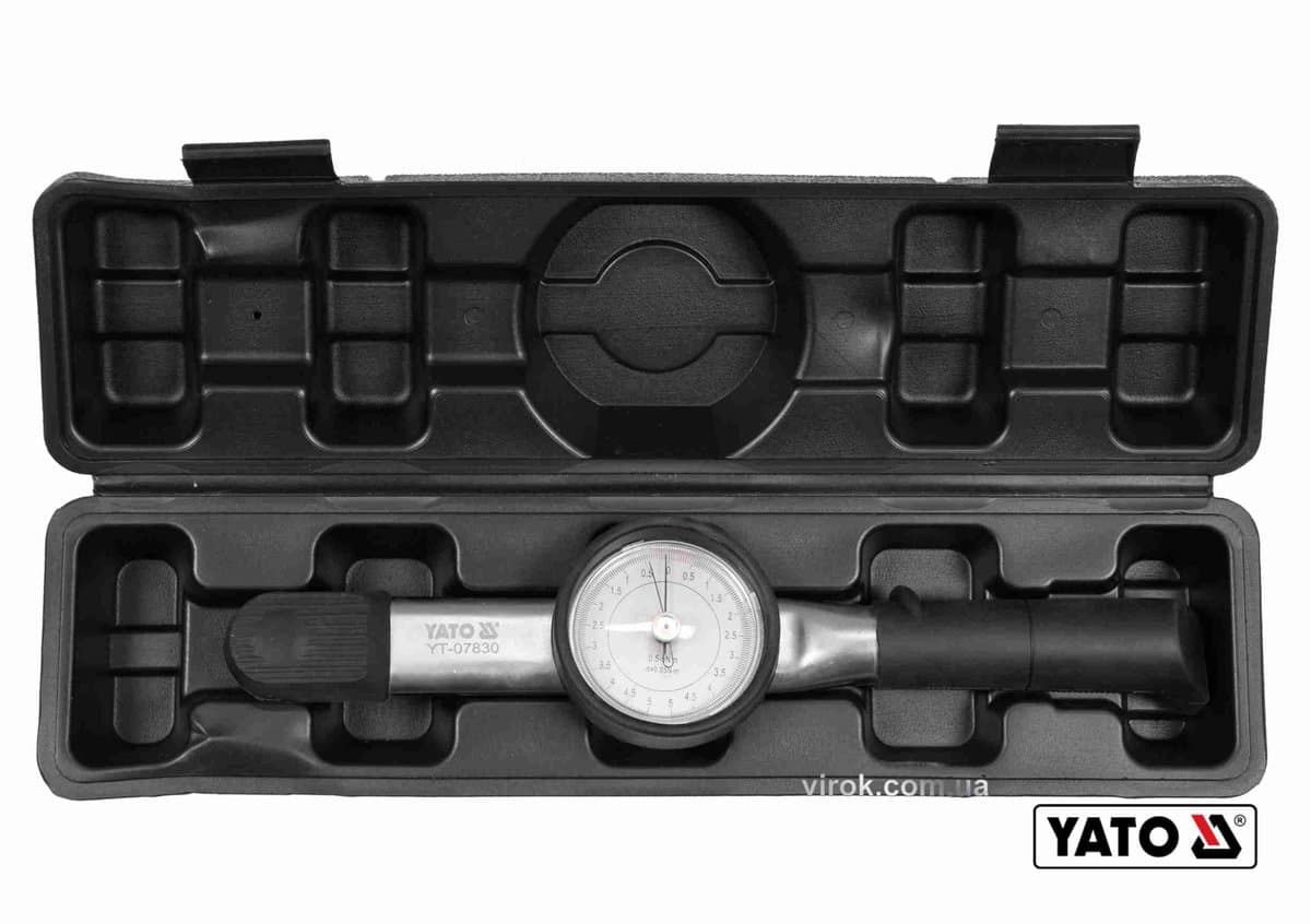 Ключ динамометричний YATO : квадрат 1/4", F= 0,5- 5 Нм зі стрілочно циферблатною шкалою [12]