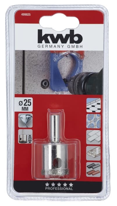 Коронка пільная алмазна 25/25 мм, KWB (499825)