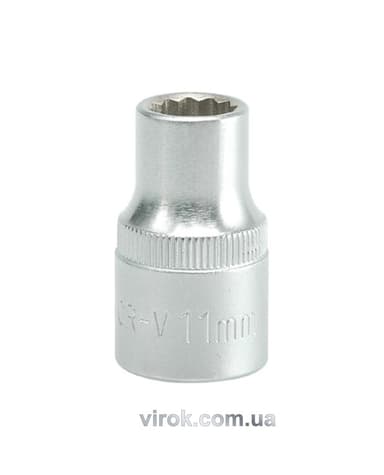 Головка торцева 12-гранна YATO : квадрат 1/2", М= 11 мм, L= 38 мм [12/120/240]