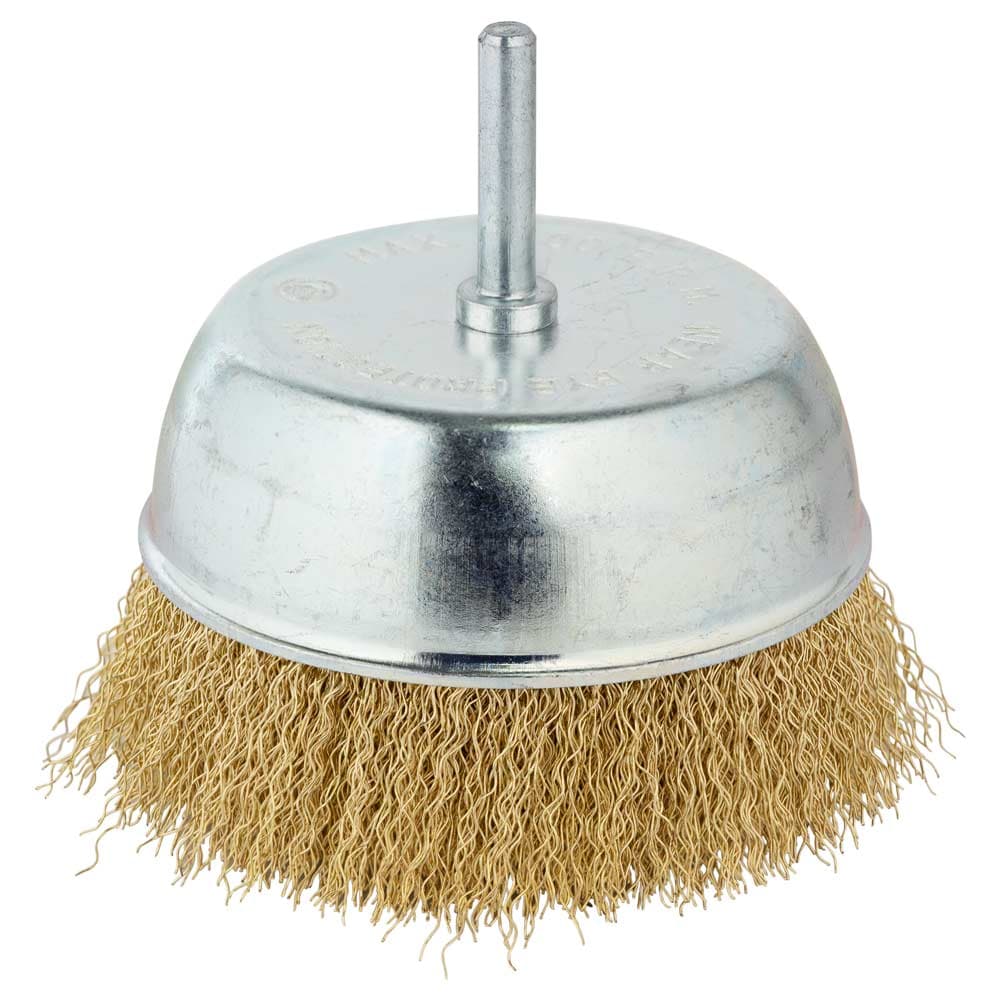 Щітка дротяна чашеобразная Ø100мм хвостовик Ø6мм (латуньована) GRAD (9034105)