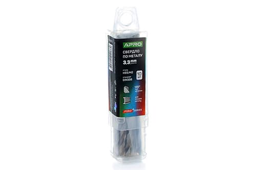 Свердло по металу HSS/M2 (6542) Ø3,3мм (тубус, кратно 10шт) PRO APRO
