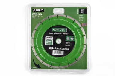 Диск відрізний по бетону 230х2.4х22.22мм (16-18%) Сегмент APRO