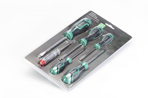 Набір викруток обгумованих SL3x75, SL5x100, SL6x125, PH0x75, PH1x100 (6шт) Стандарт СИЛА