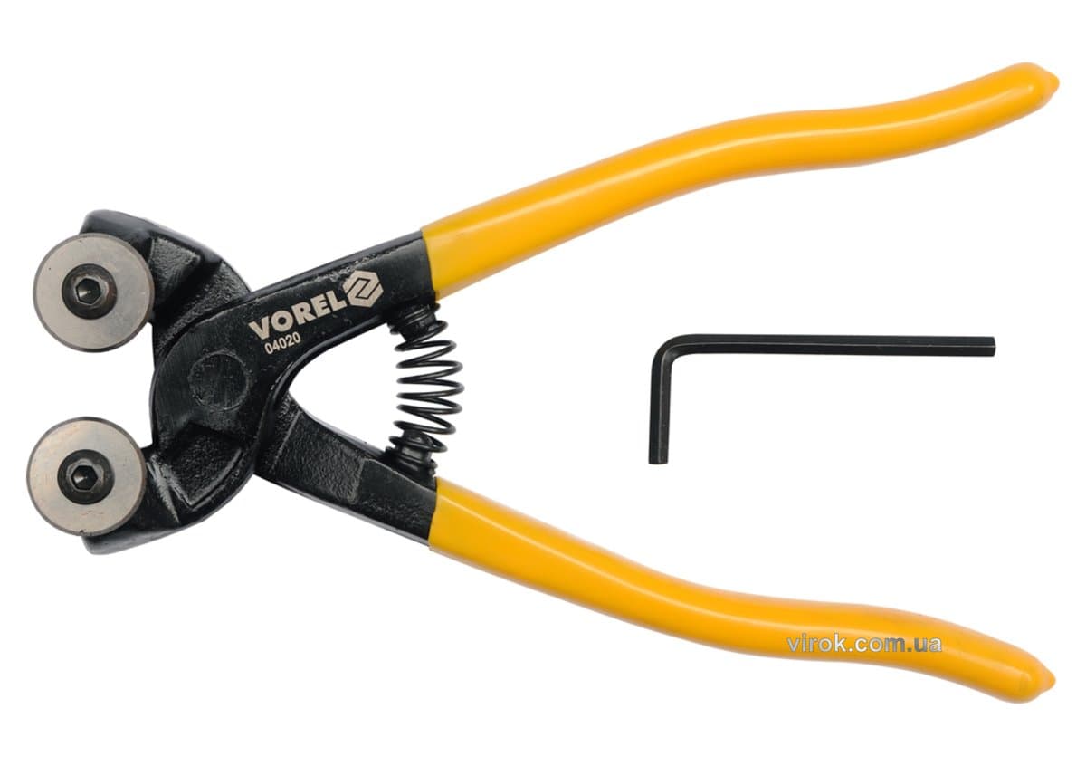 Кусачки для керамічної плитки дискові VOREL : L= 200 мм, 2 дискові різці [6/36]