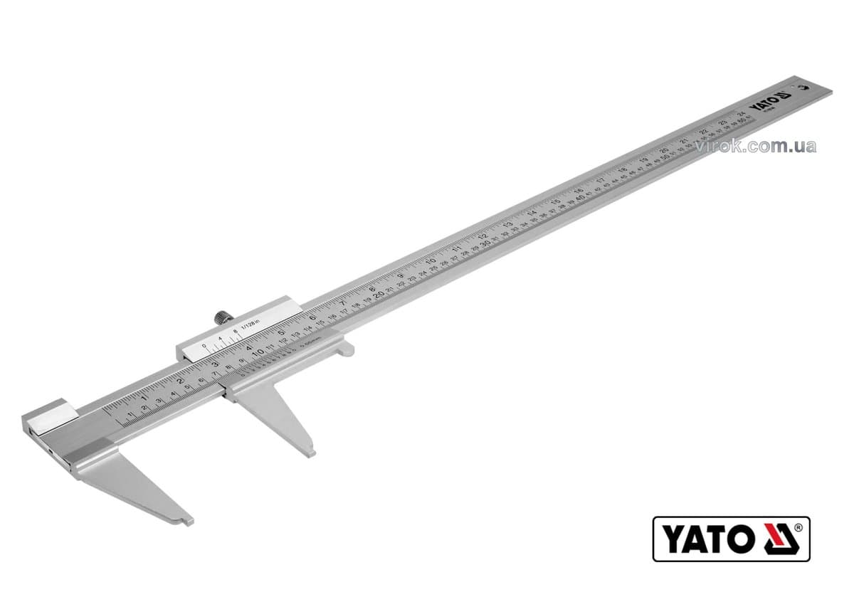Штангенциркуль YATO : L= 600 мм, точність ± 0.05 мм, губки- 80 мм. AL [12/24]