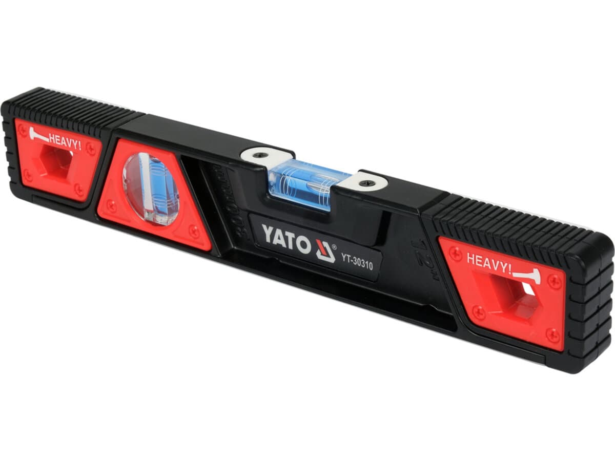 Рівень ударостійкий з магнітами YATO: L= 30 см. 2 капсули в алюмінієвому корпусі [40]