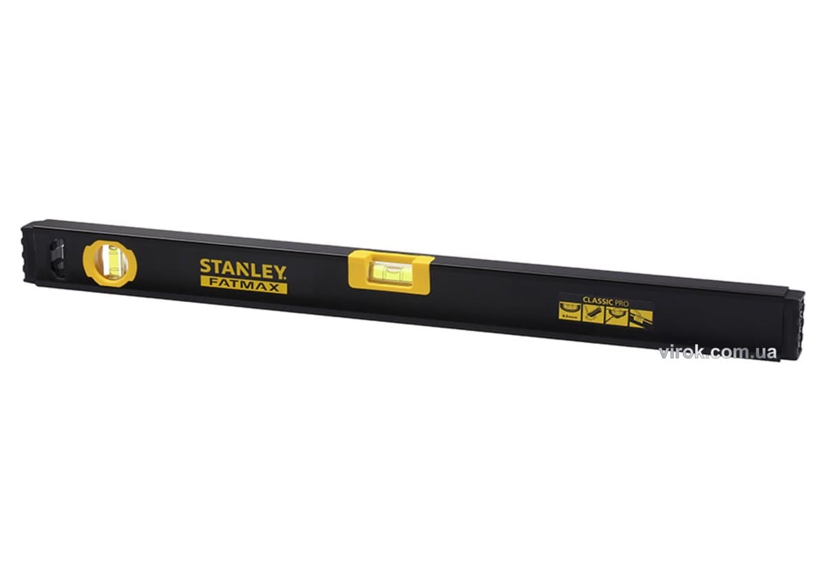 Рівень STANLEY "FatMax CLASSIC PRO" : L= 60 см, 2 капсули, алюмінієвий корпус