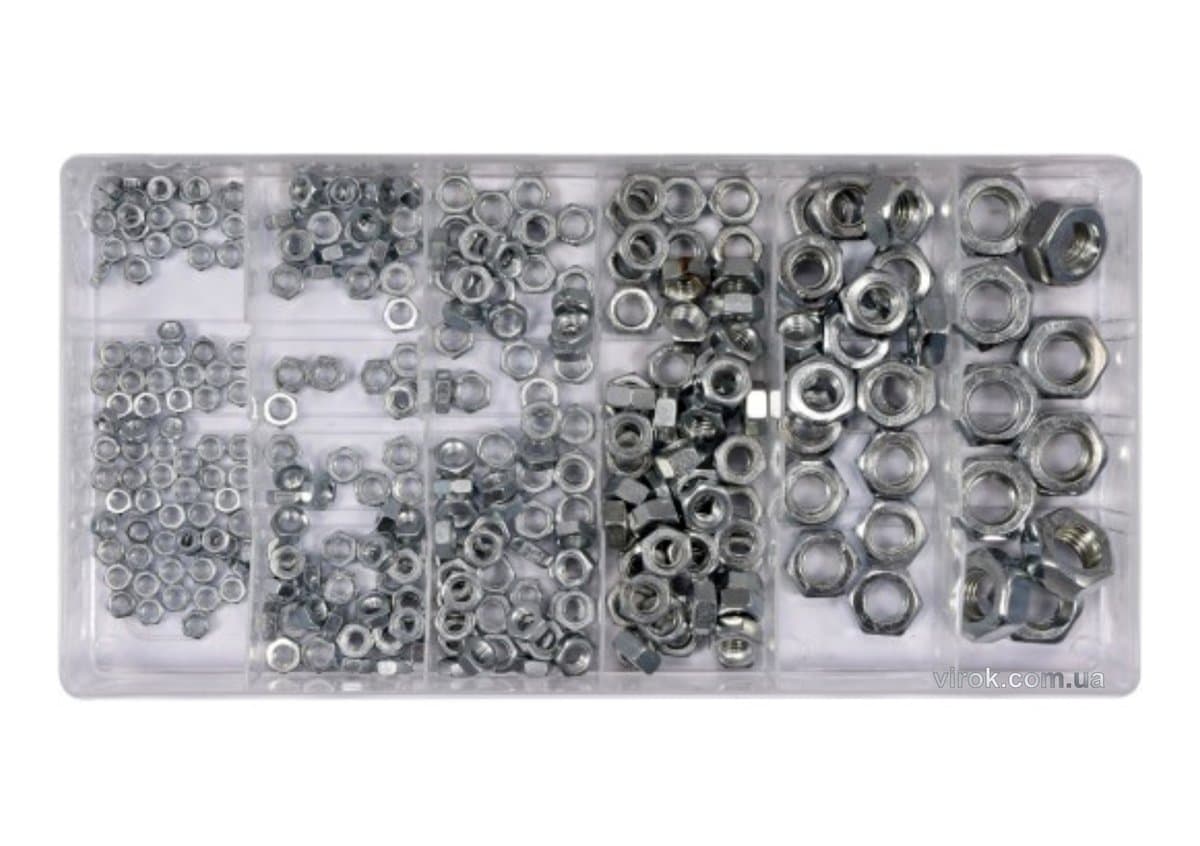 Гайки М3- М10 YATO : пластикова коробка; наб. 300 шт. [5/20]