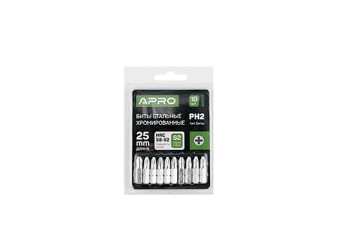 Біта РH1*25мм хром (10шт/уп) APRO