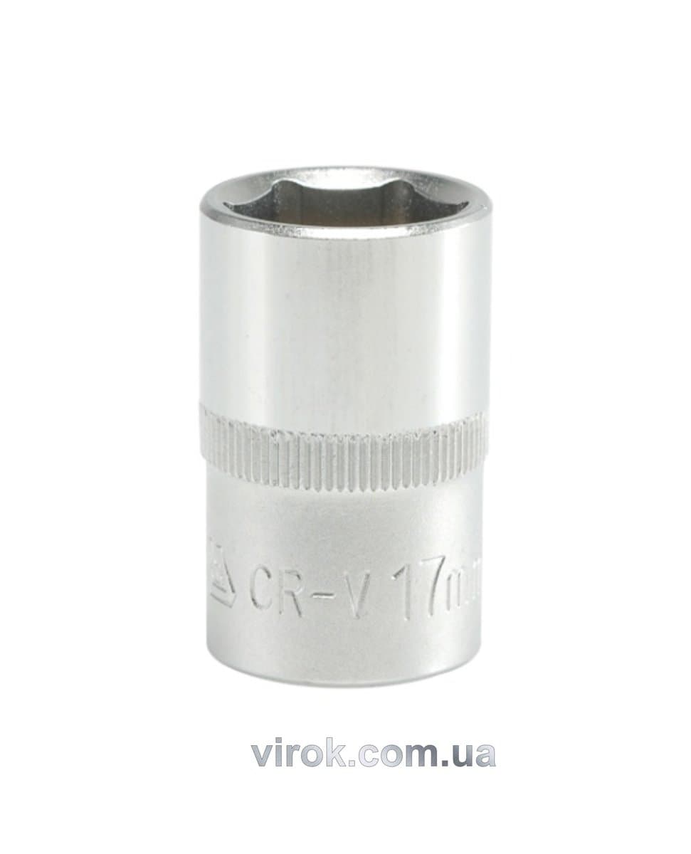 Головка торцева 6-гранна YATO : квадрат 1/2", М= 17 мм, L= 38 мм [12/120/240]